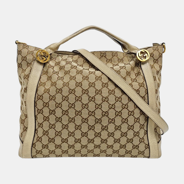 Monogram Canvas Tote Bag Beige