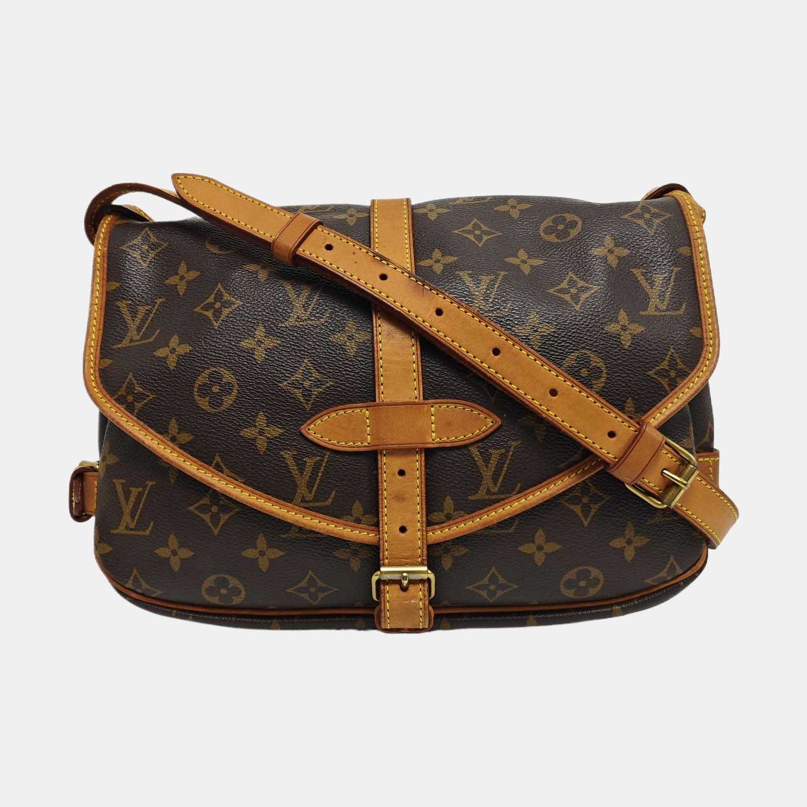 SAUMUR 30 Monogram Coated Canvas Brown