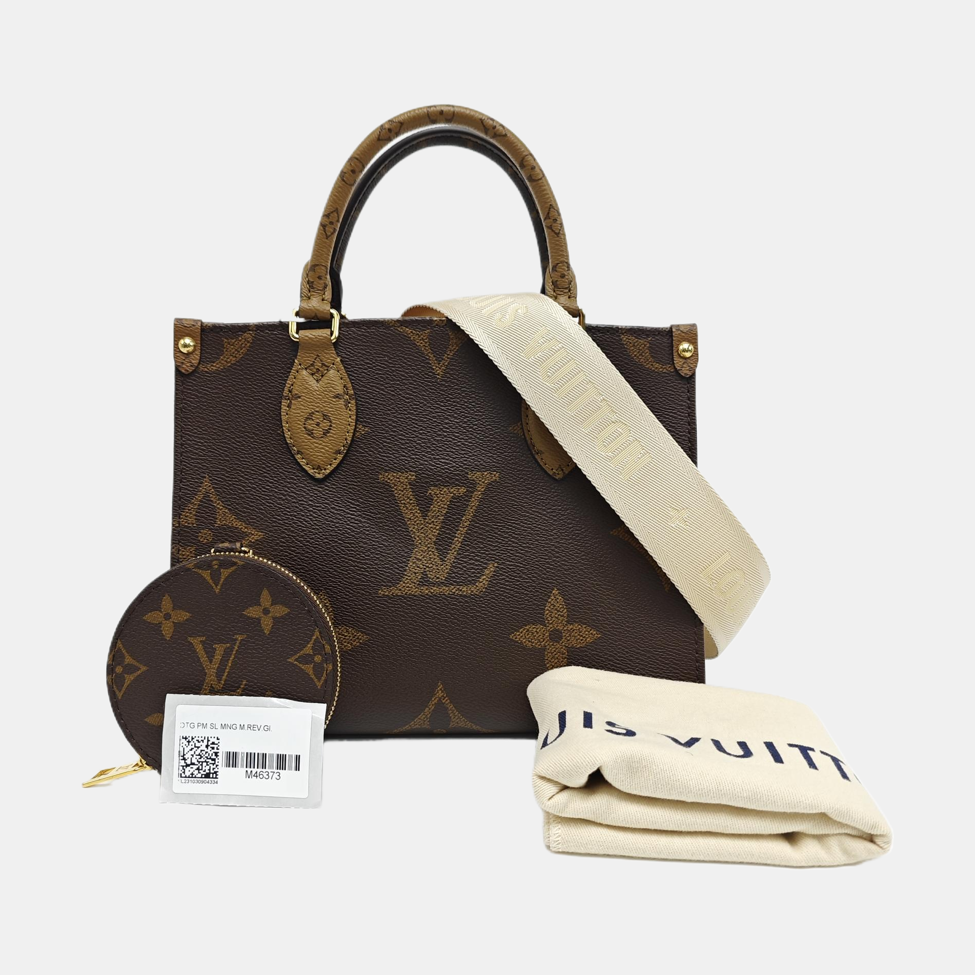 ONTHEGO PM Monogram Coated Canvas Brown