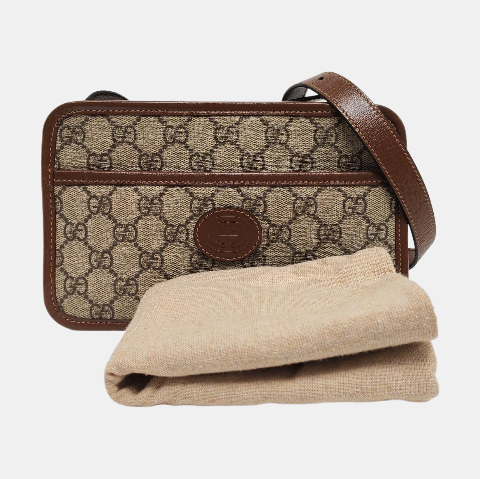 GG Supreme Mini Monogram Coated Canvas Beige