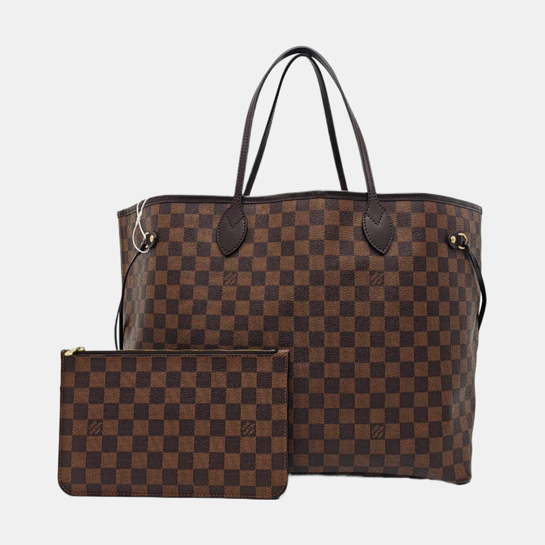 NEVERFULL GM Damier Ebene Coated Canvas Brown