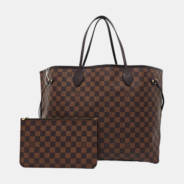 NEVERFULL GM Damier Ebene Coated Canvas Brown