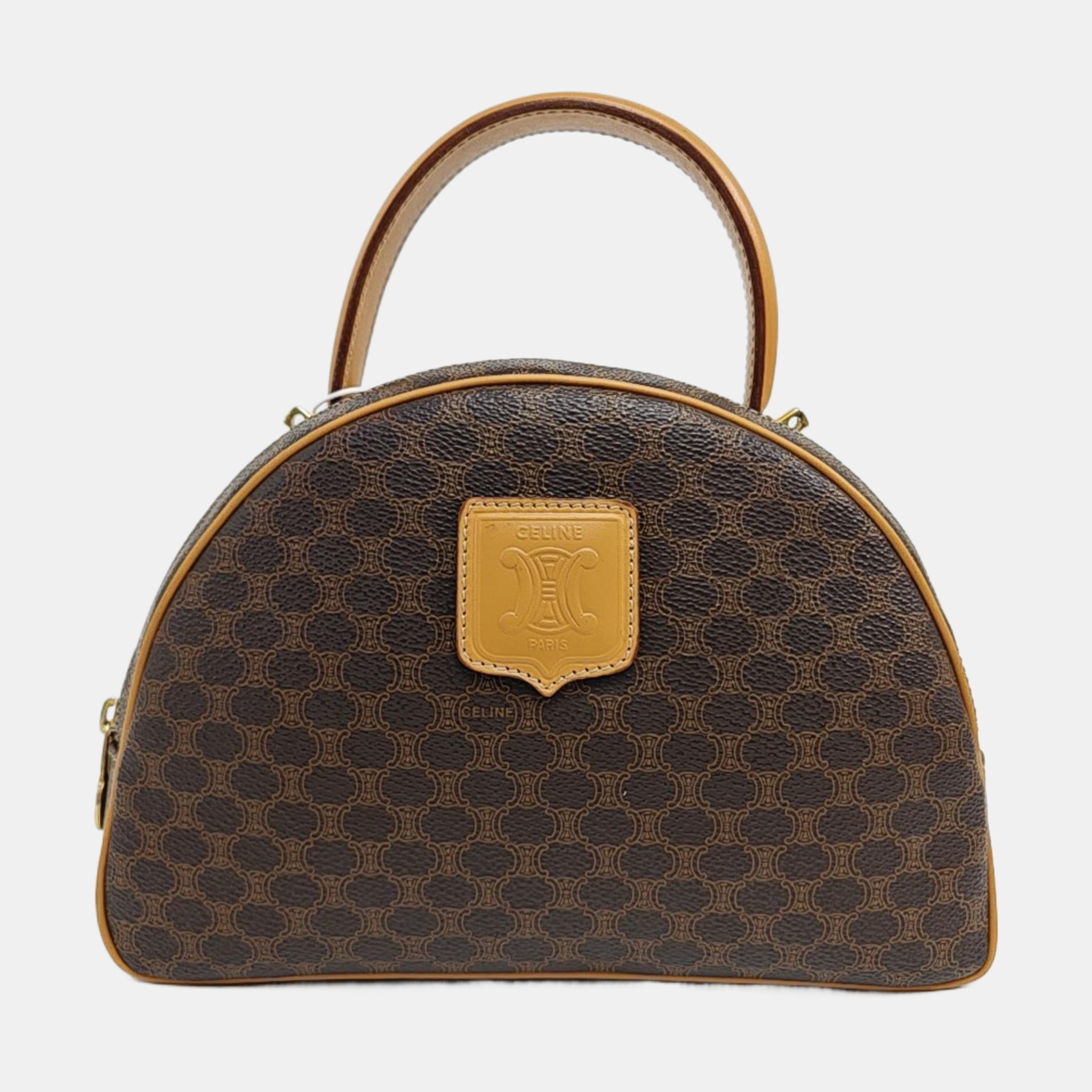 Leather Top Handle Bag Yellow