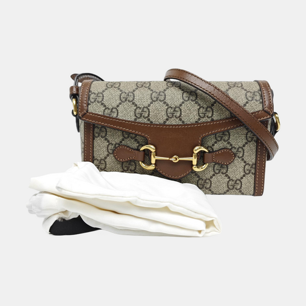 Horsebit 1955 Mini Monogram Coated Canvas Beige