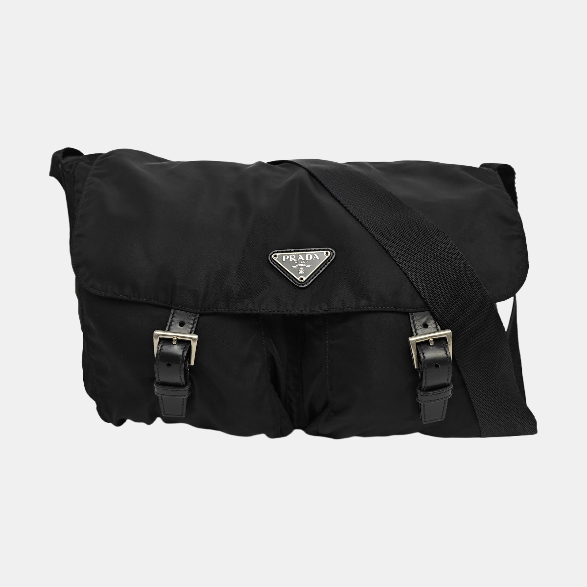 Nylon Shoulder Bag Black