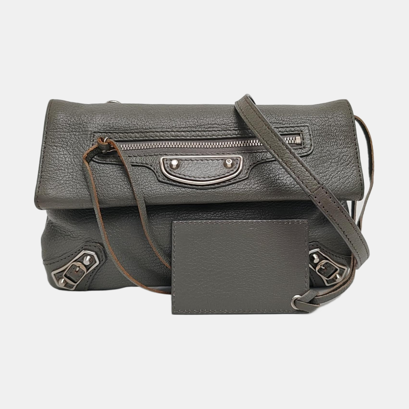 Classic Metallic Edge City Lambskin Grey