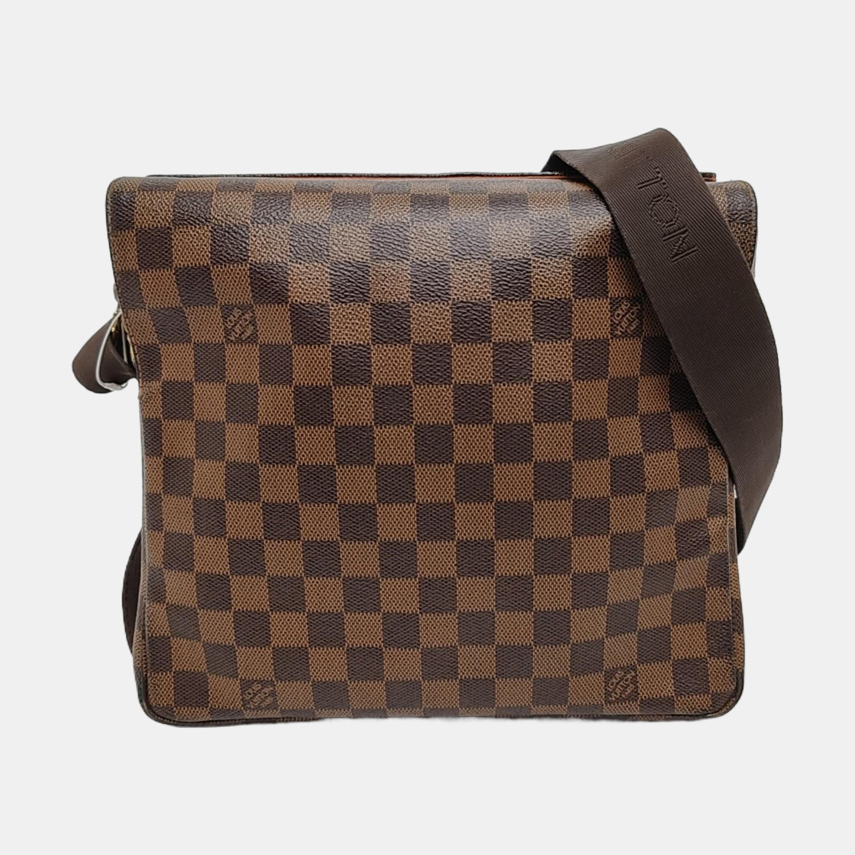 NAVIGLIO Damier Ebene Coated Canvas Brown