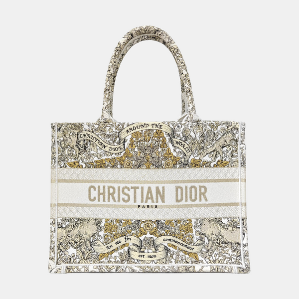 Book Tote Medium Fabric Beige