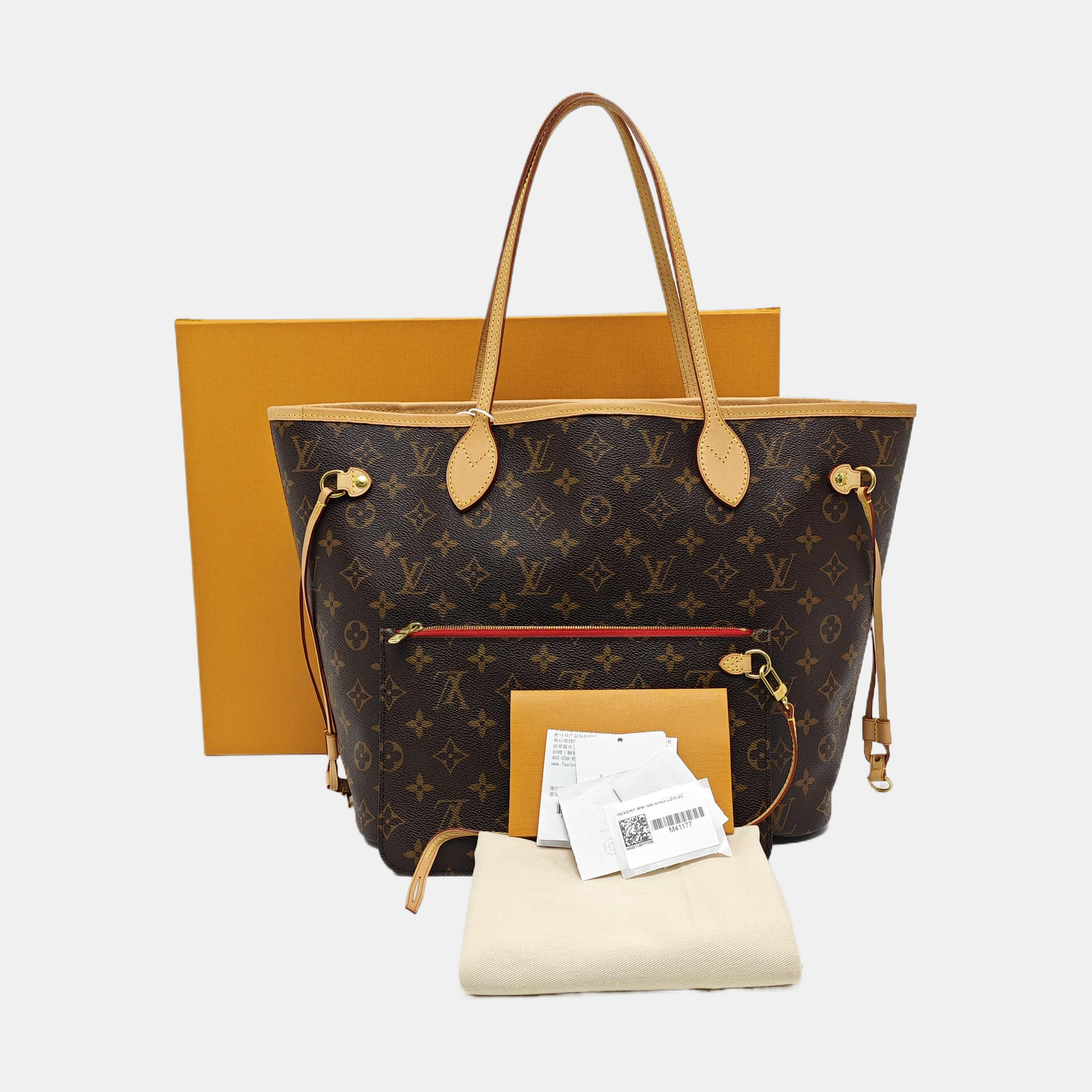 NEVERFULL MM Monogram Coated Canvas Brown