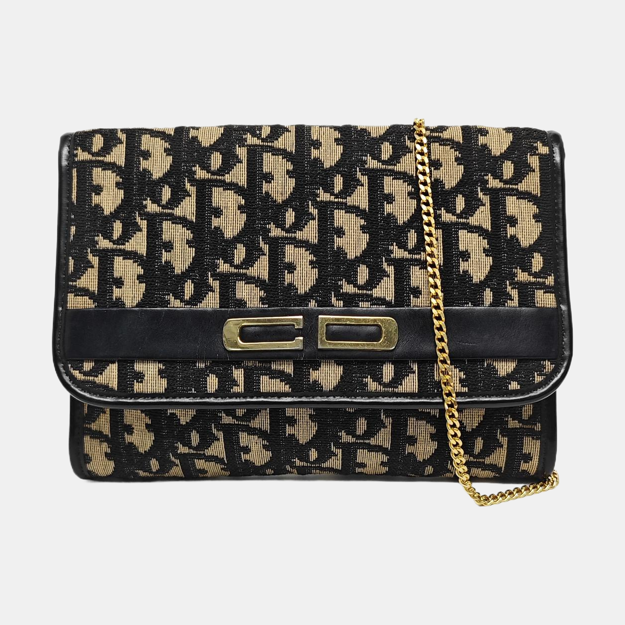 Oblique Canvas Shoulder Bag Beige