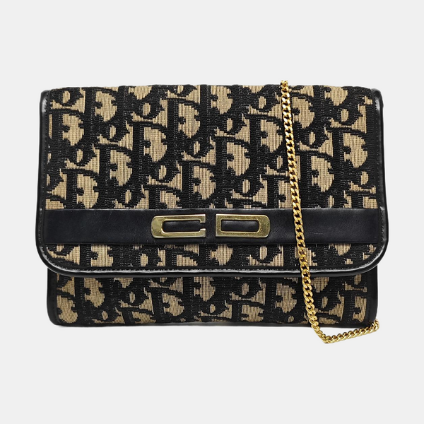 Oblique Canvas Shoulder Bag Beige