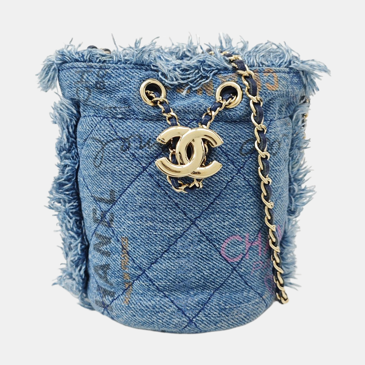 DRAWSTRING Quilted Denim Blue