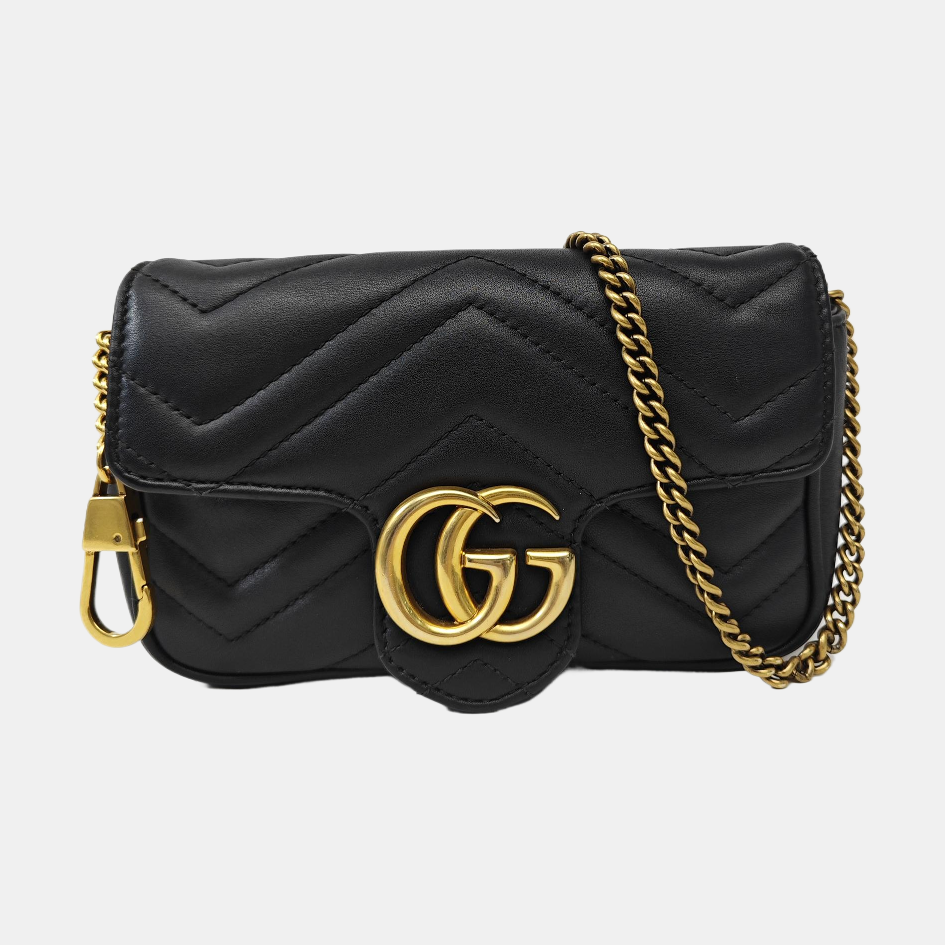 GG Marmont Mini Quilted Calfskin Black