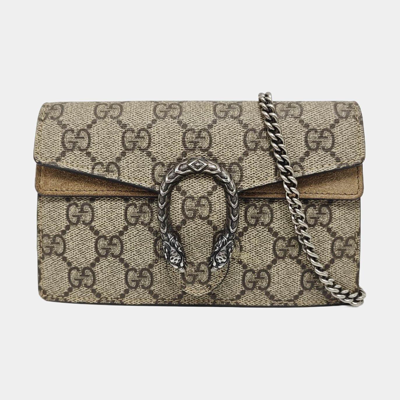 Dionysus Super Mini Monogram Coated Canvas Beige