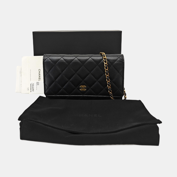 WOC Quilted Grained Calfskin Black