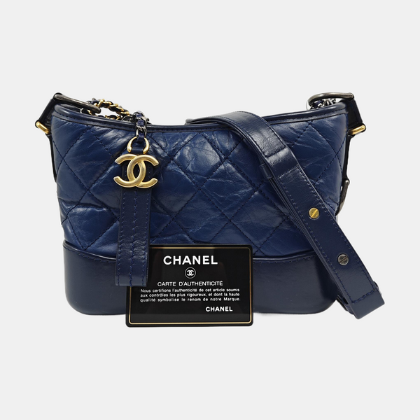GABRIELLE Small Quilted Calfskin Blue