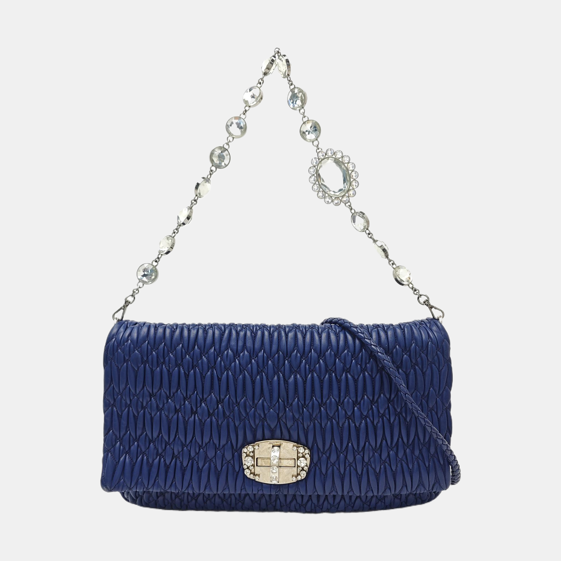 Crystal Quilted Lambskin Blue