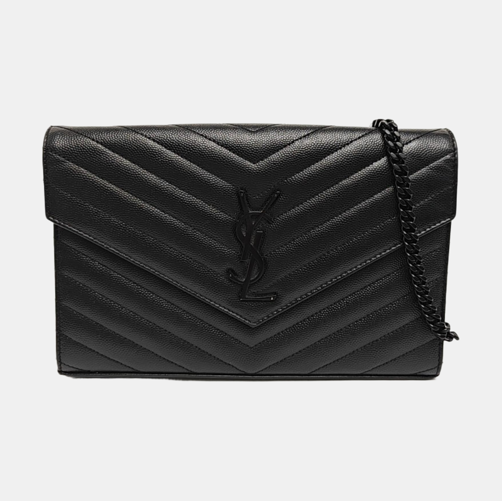 MONOGRAM Medium Chevron Calfskin Black