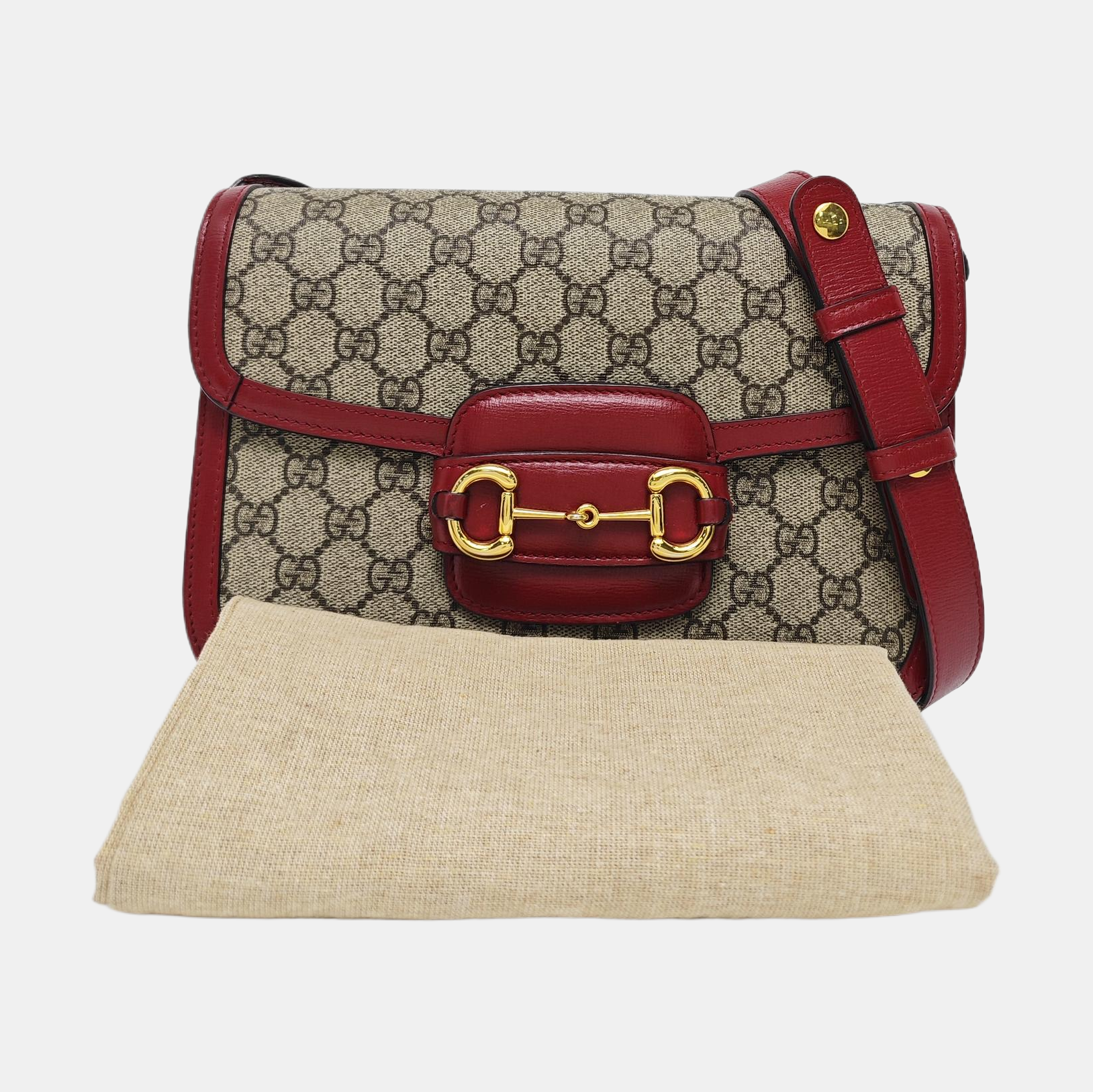 Horsebit 1955 Small Monogram Coated Canvas Beige