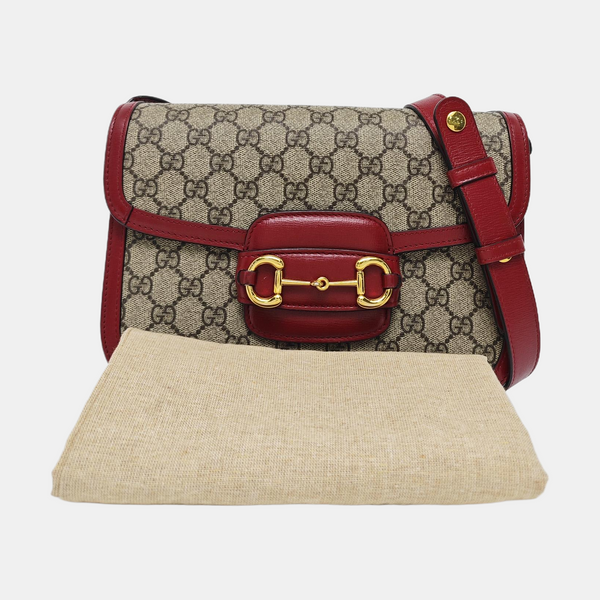 Horsebit 1955 Small Monogram Coated Canvas Beige