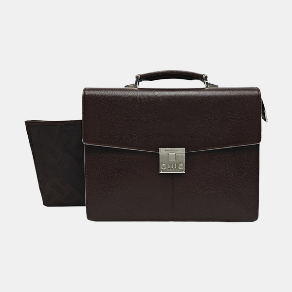 Calfskin Top Handle Bag Brown