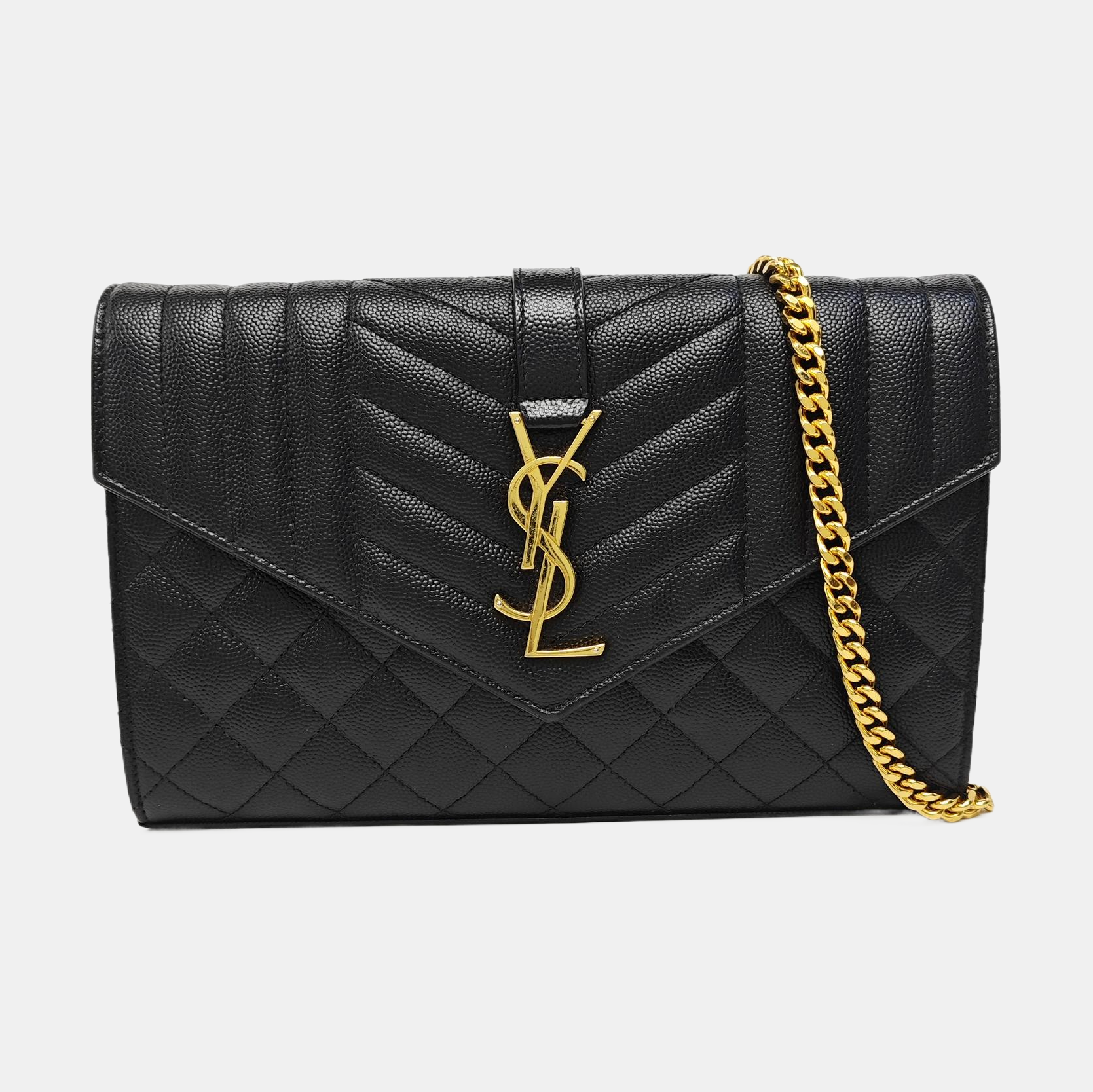 MONOGRAM Medium Chevron Calfskin Black
