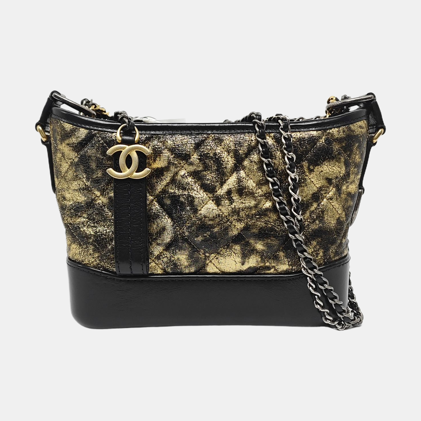 GABRIELLE Small Quilted Lambskin Gold