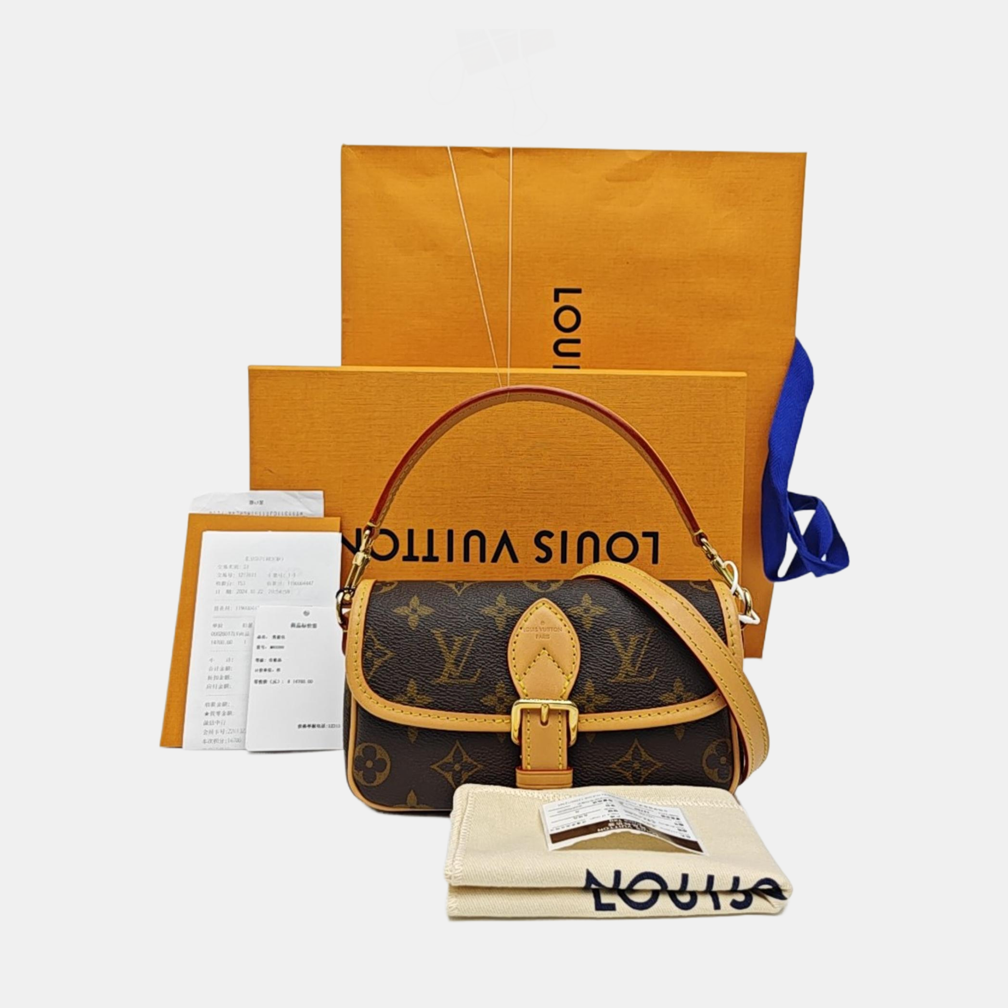 DIANE Nano Monogram Coated Canvas Brown