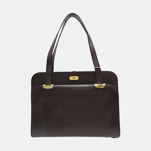 Calfskin Top Handle Bag Brown