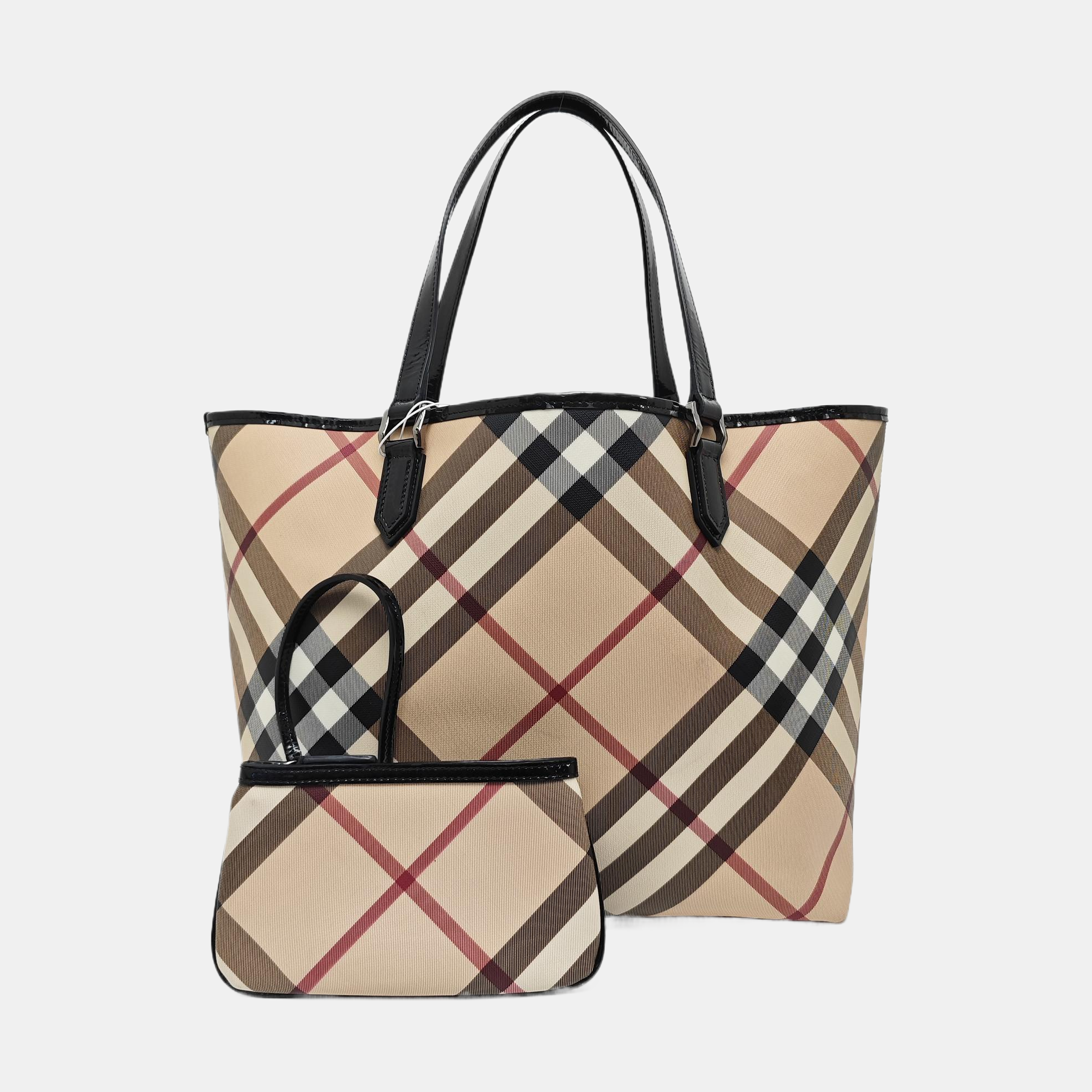 Coated Canvas Tote Bag Beige