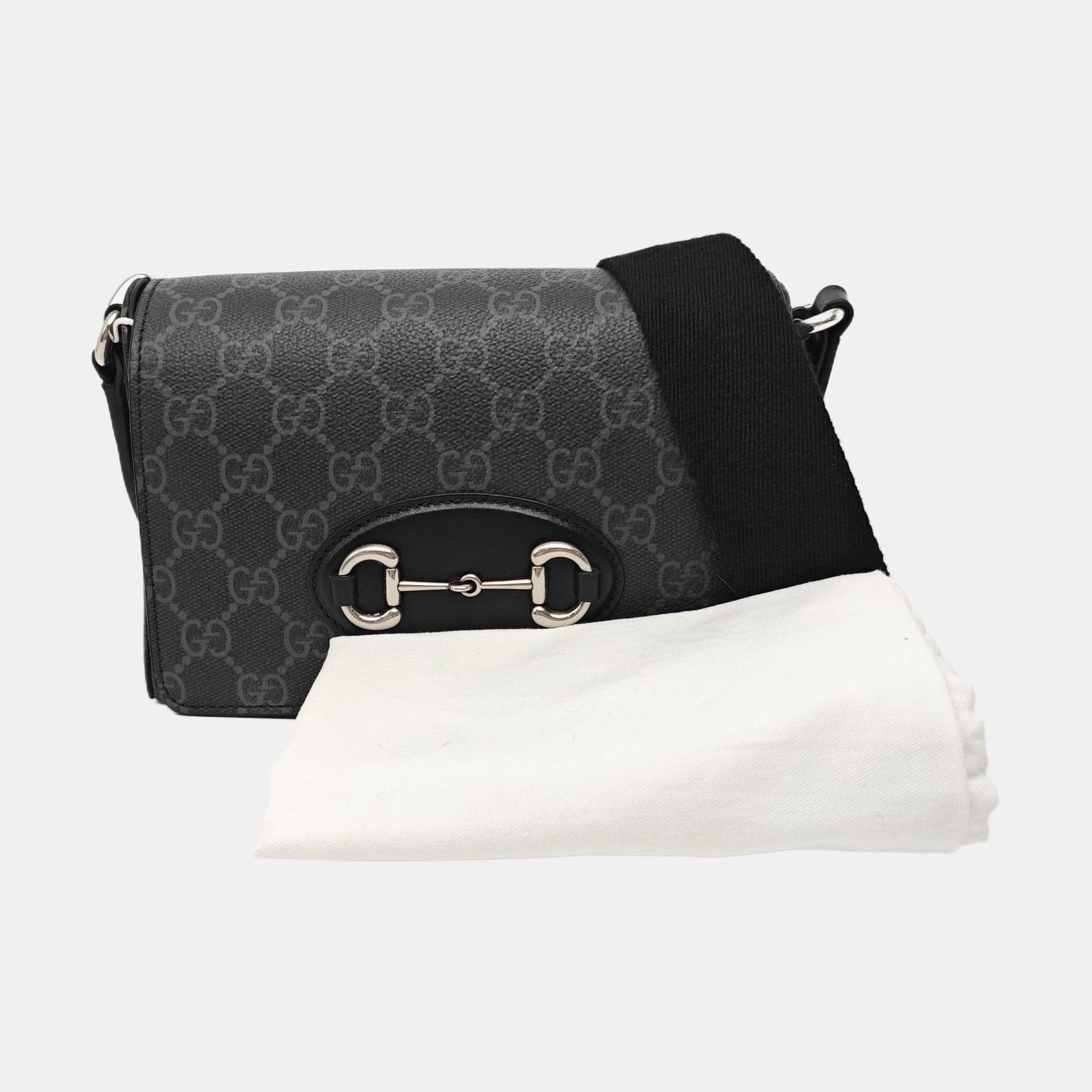 Horsebit 1955 Mini Monogram Coated Canvas Black