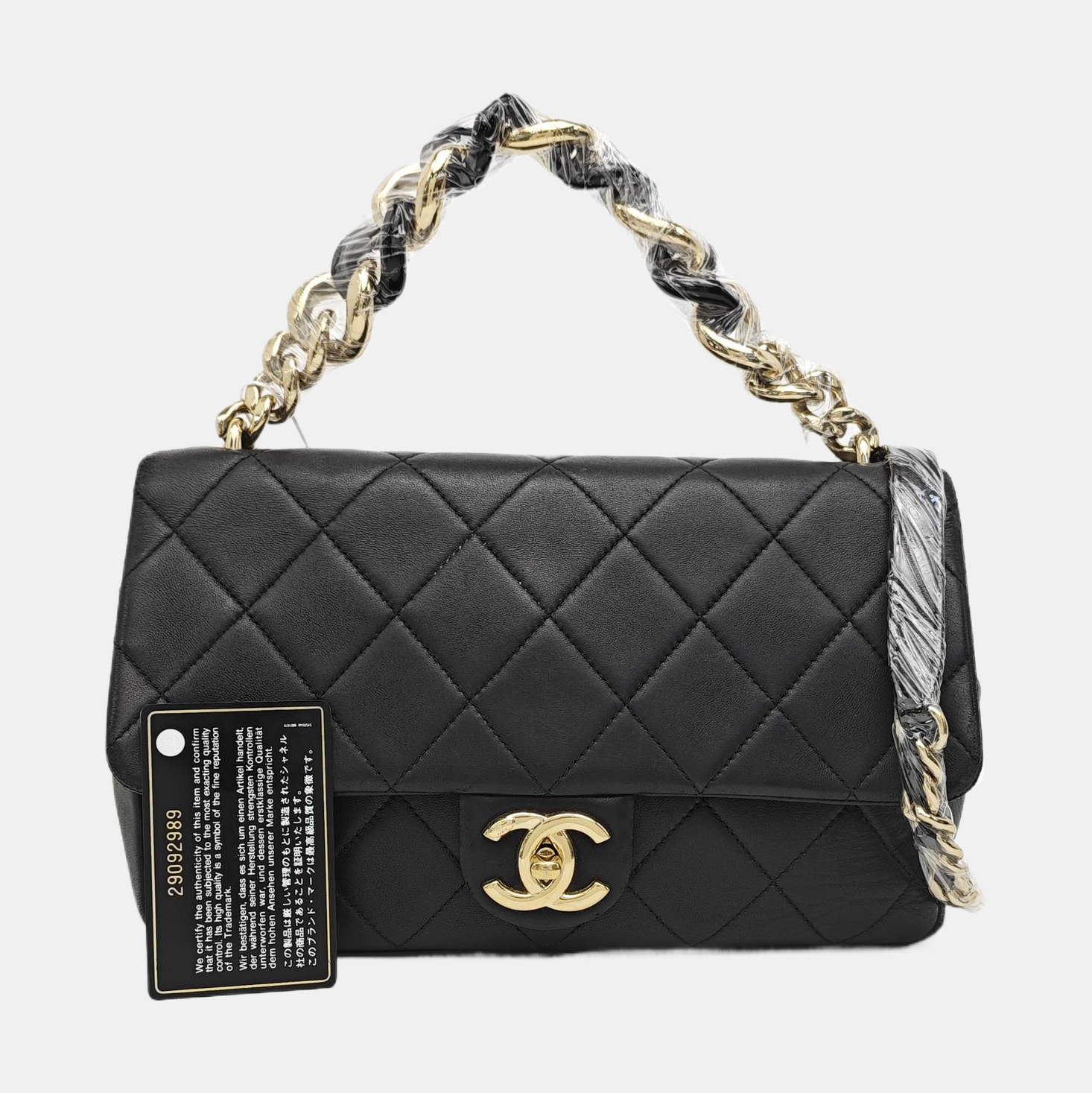 Quilted Lambskin Shoulder Bag Black