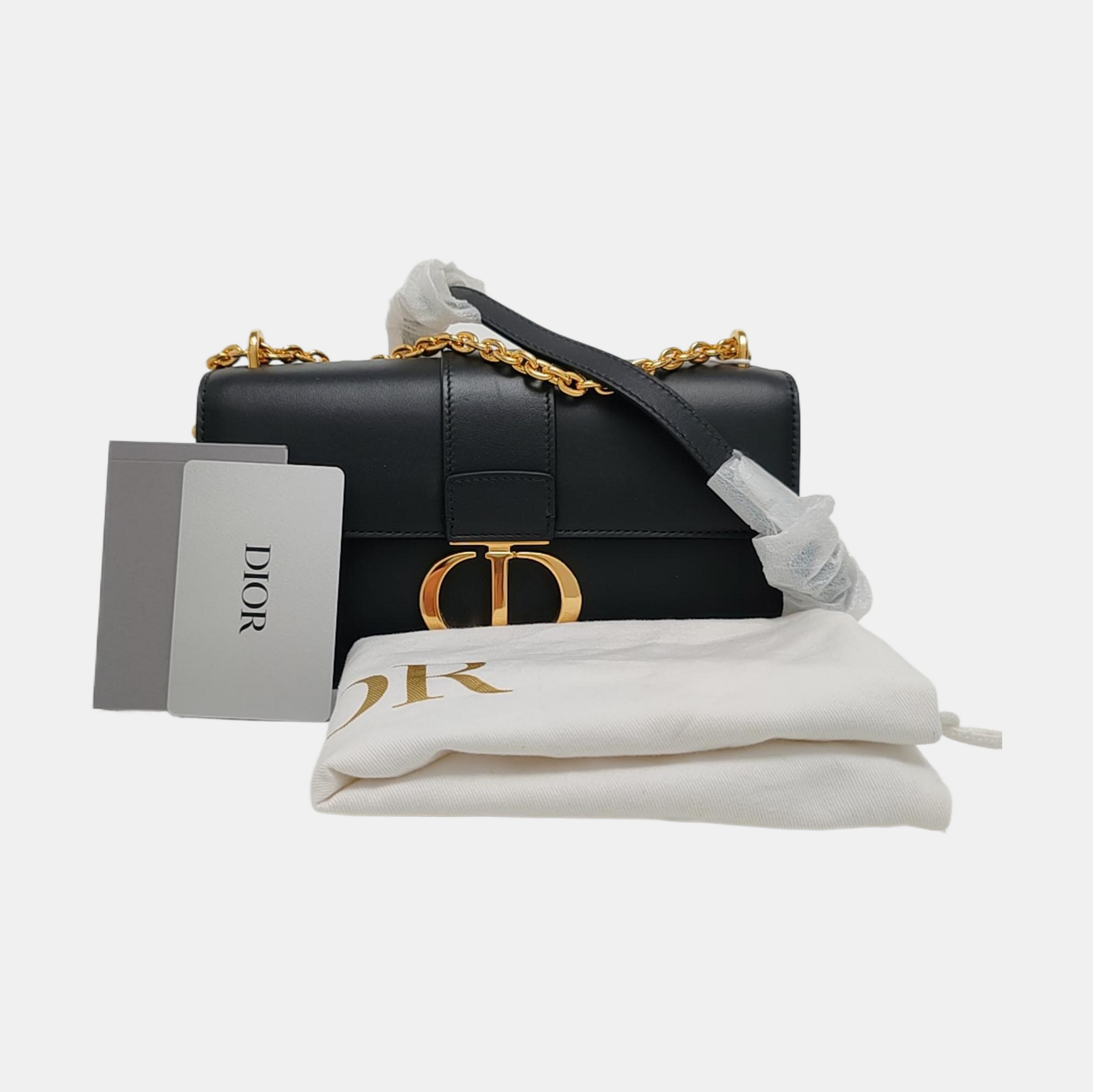 30 Montaigne East-West Small Calfskin Black