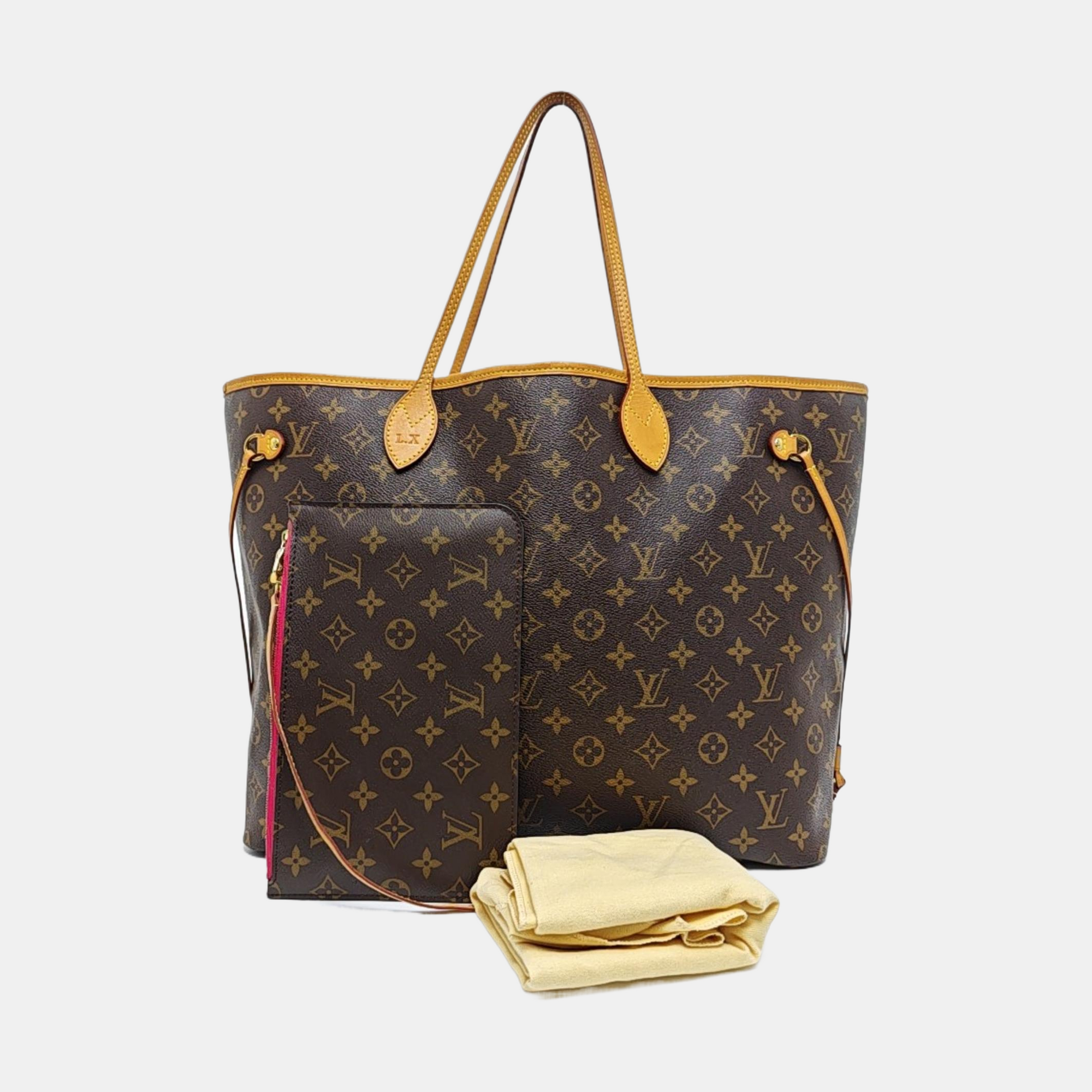 NEVERFULL GM Monogram Coated Canvas Brown