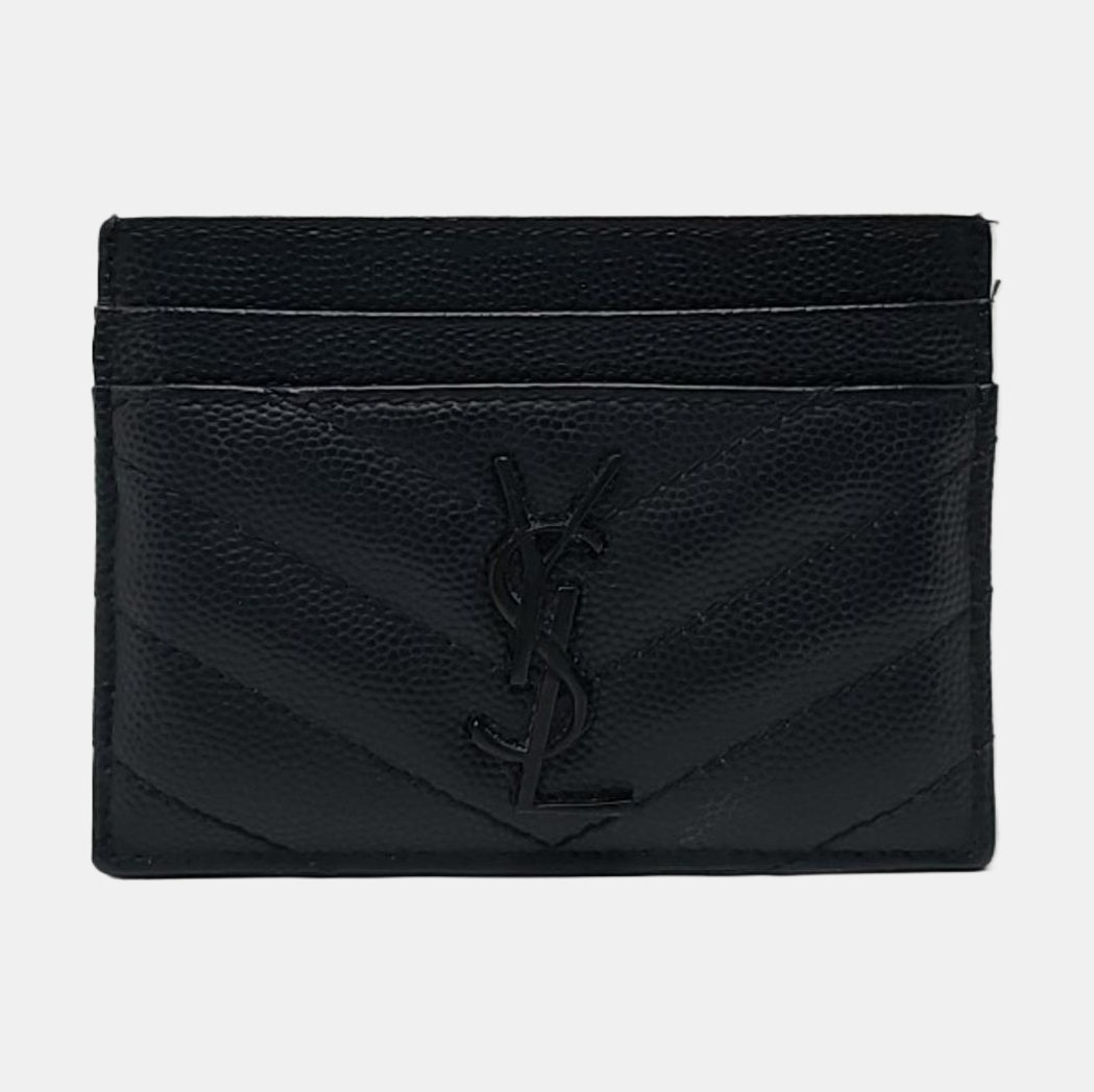 MONOGRAM Quilted Calfskin Black Card Holder
