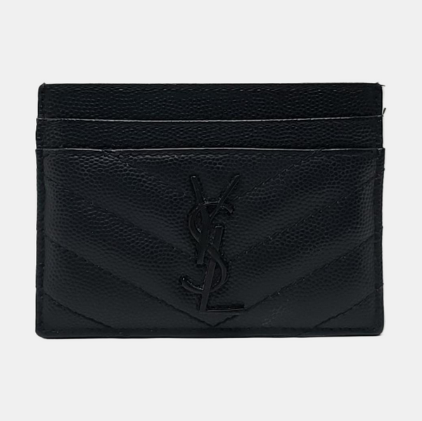 MONOGRAM Quilted Calfskin Black Card Holder