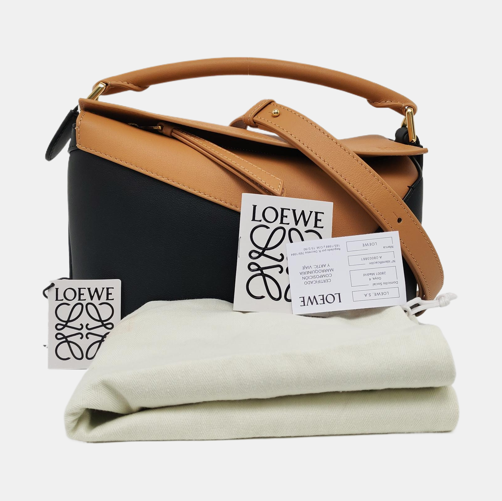 Puzzle Small Quilted Calfskin Black