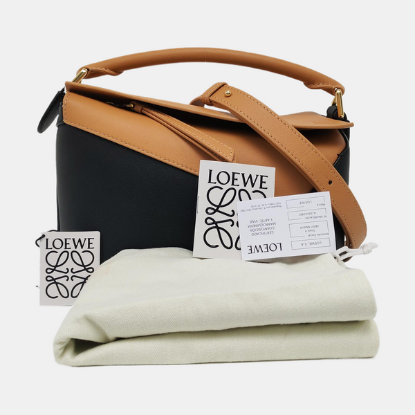 Puzzle Small Quilted Calfskin Black