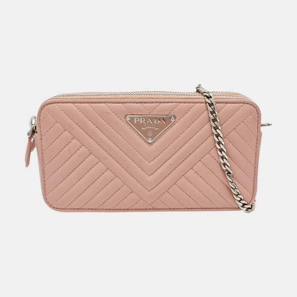 Quilted Lambskin Shoulder Bag Mini Pink
