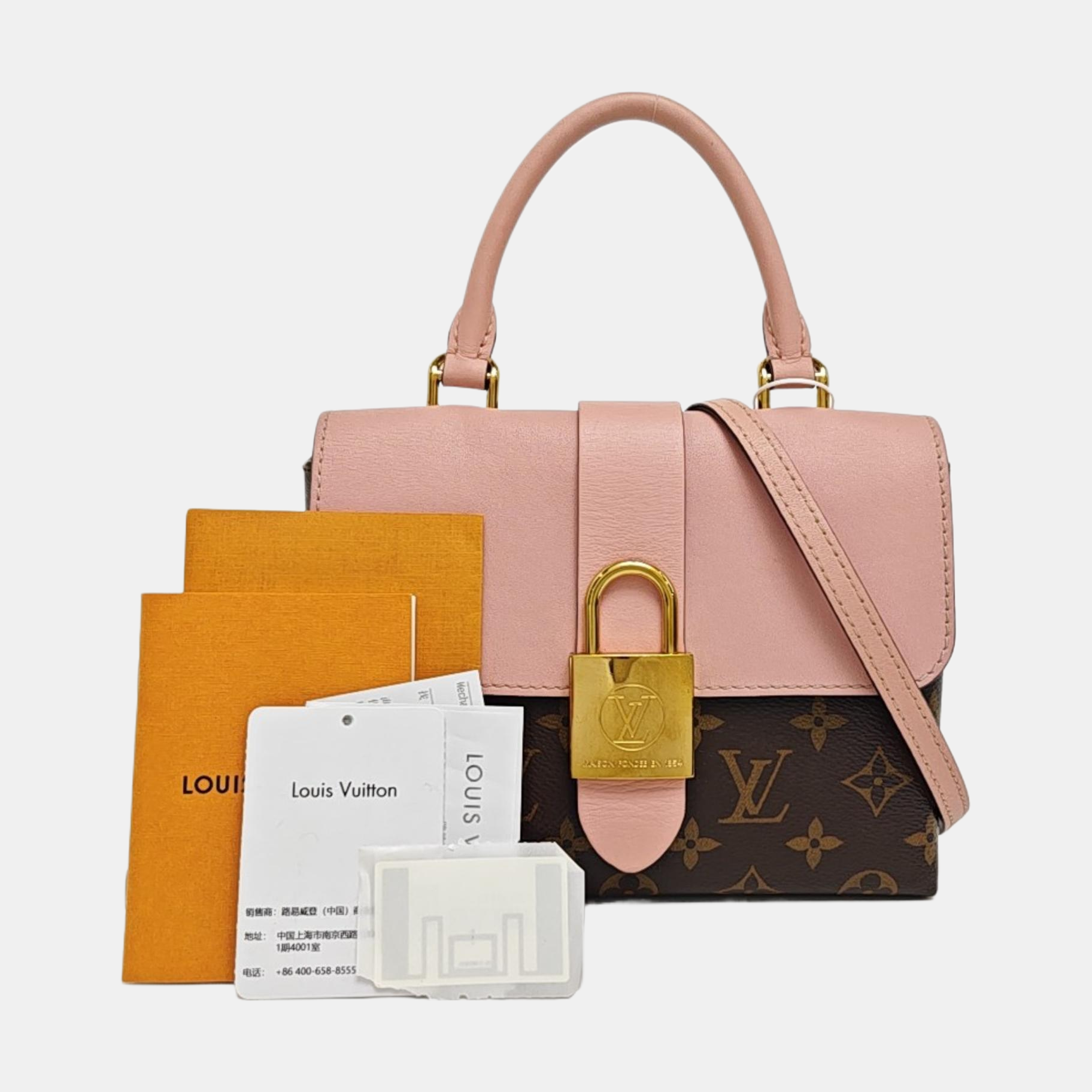 LOCKY BB Monogram Coated Canvas Pink