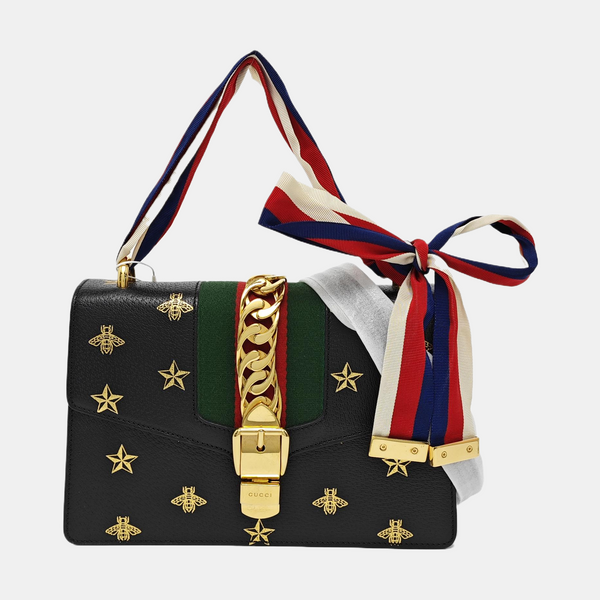 Authenticated pre-owned  Sylvie Small Calfskin Black - Shoulder Bag at Looply