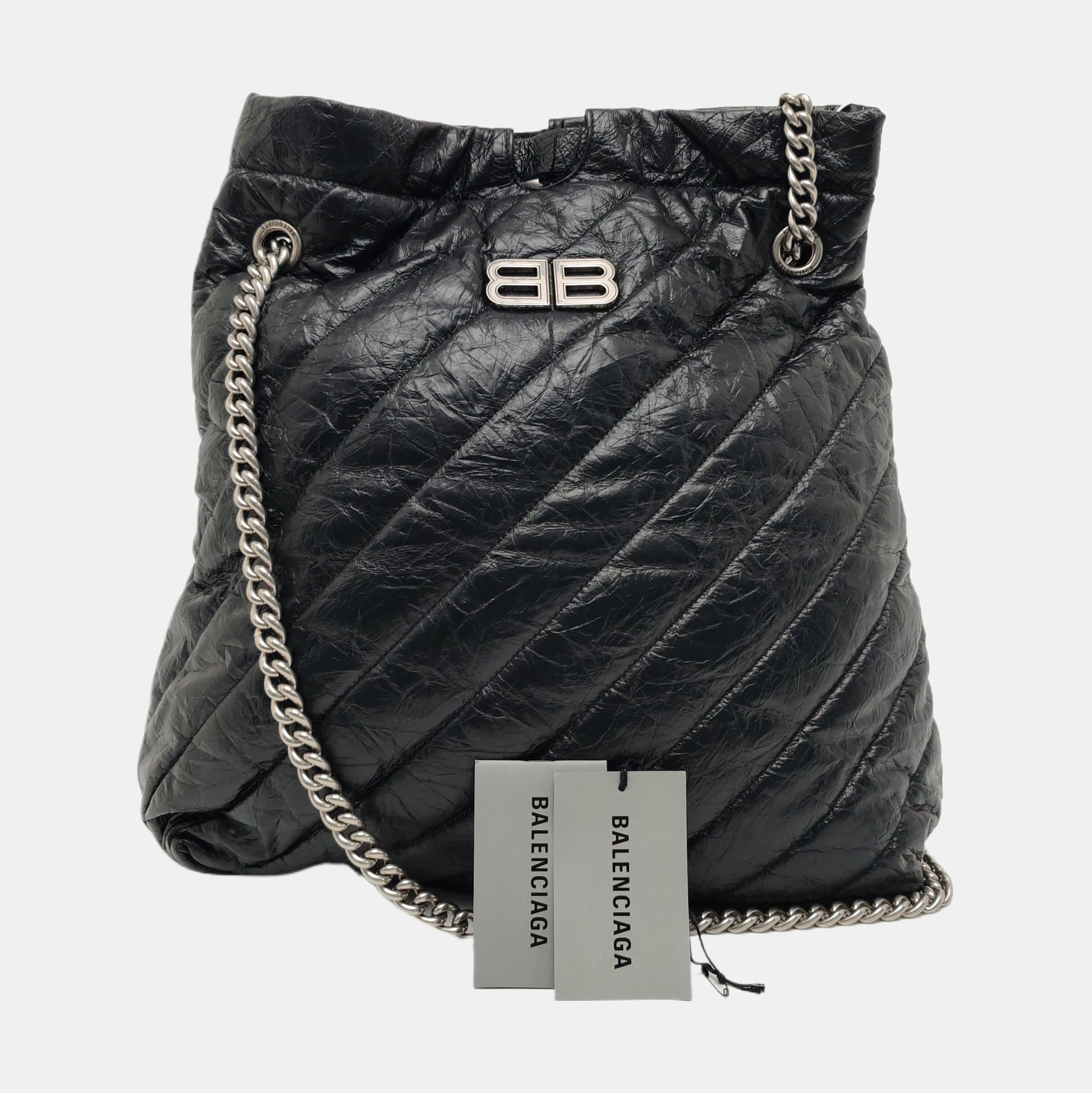 Crush Medium Quilted Calfskin Black