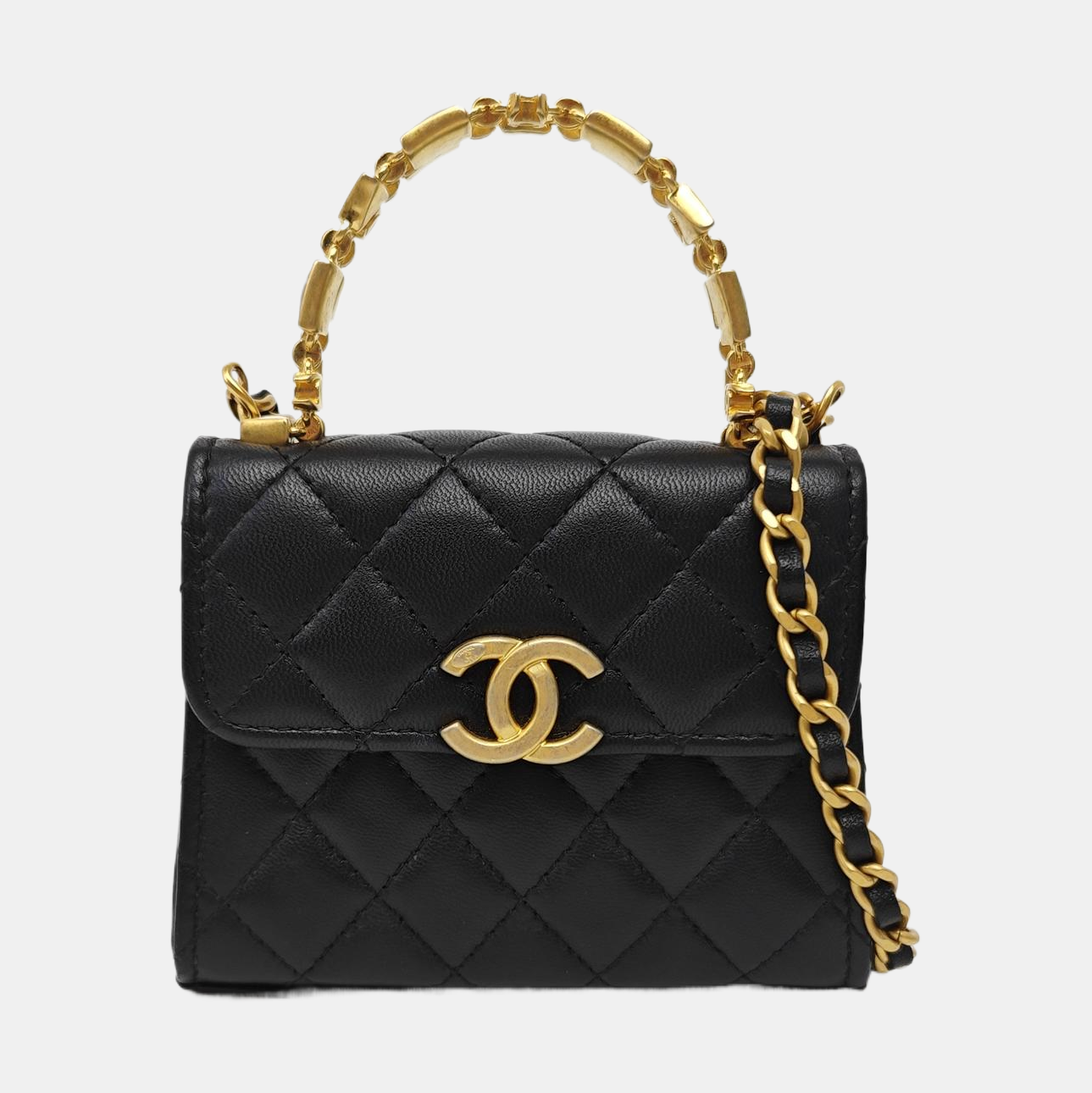 KELLY Mini Quilted Lambskin Black