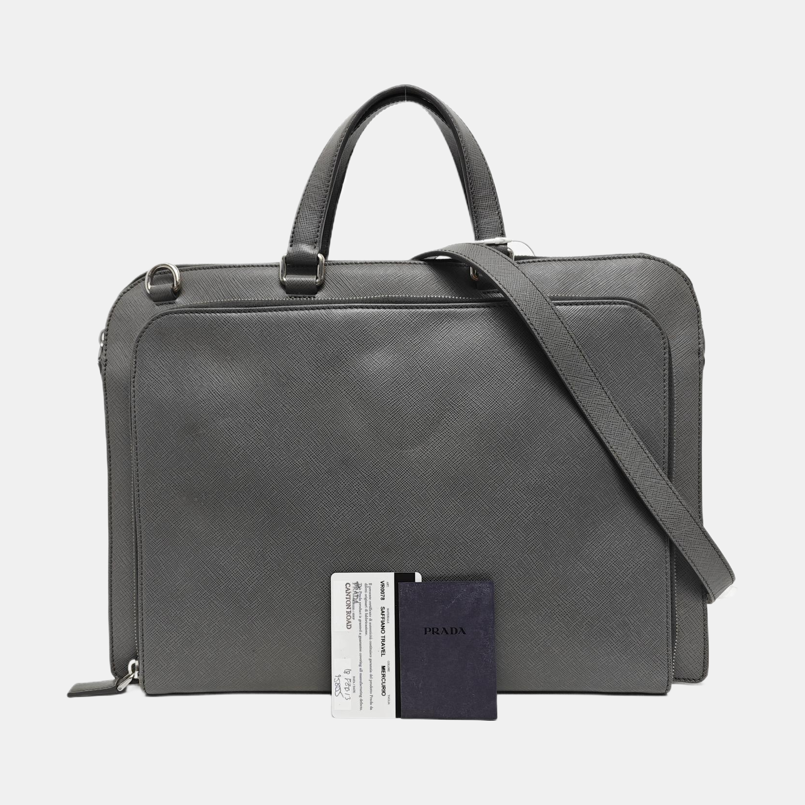 Saffiano Calfskin Crossbody Bag Gray