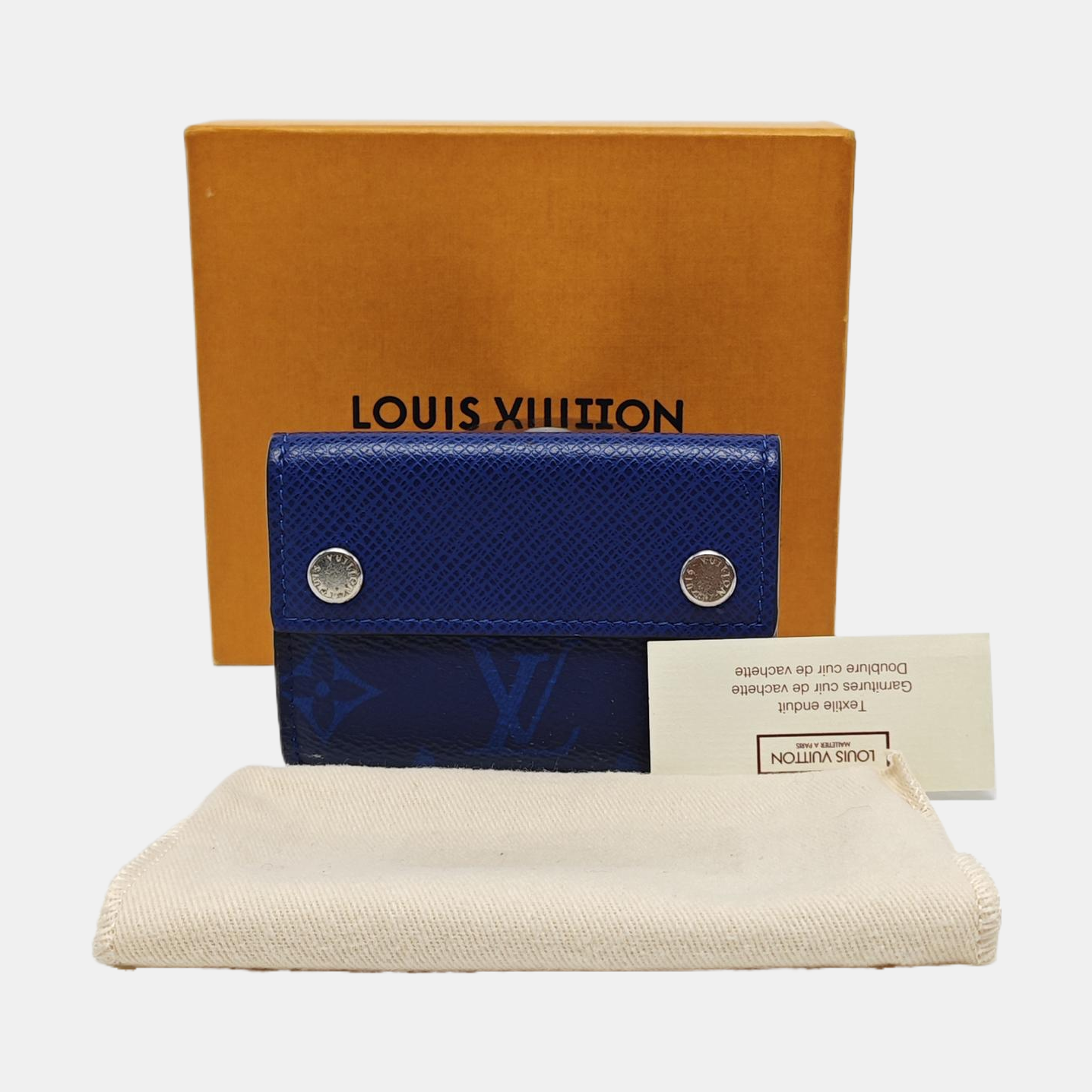 DISCOVERY Monogram Calfskin Blue Wallet