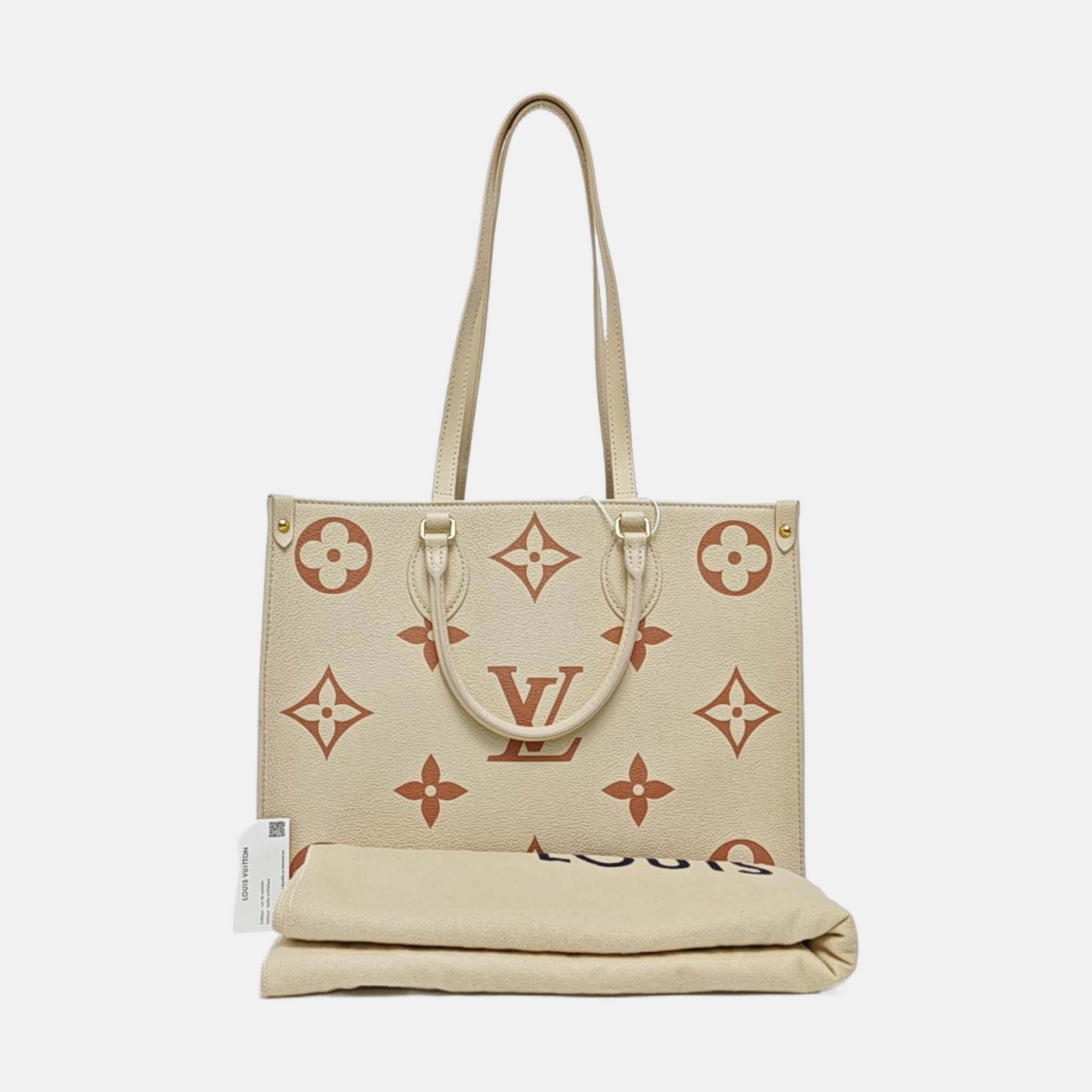 ONTHEGO MM Monogram Calfskin Beige