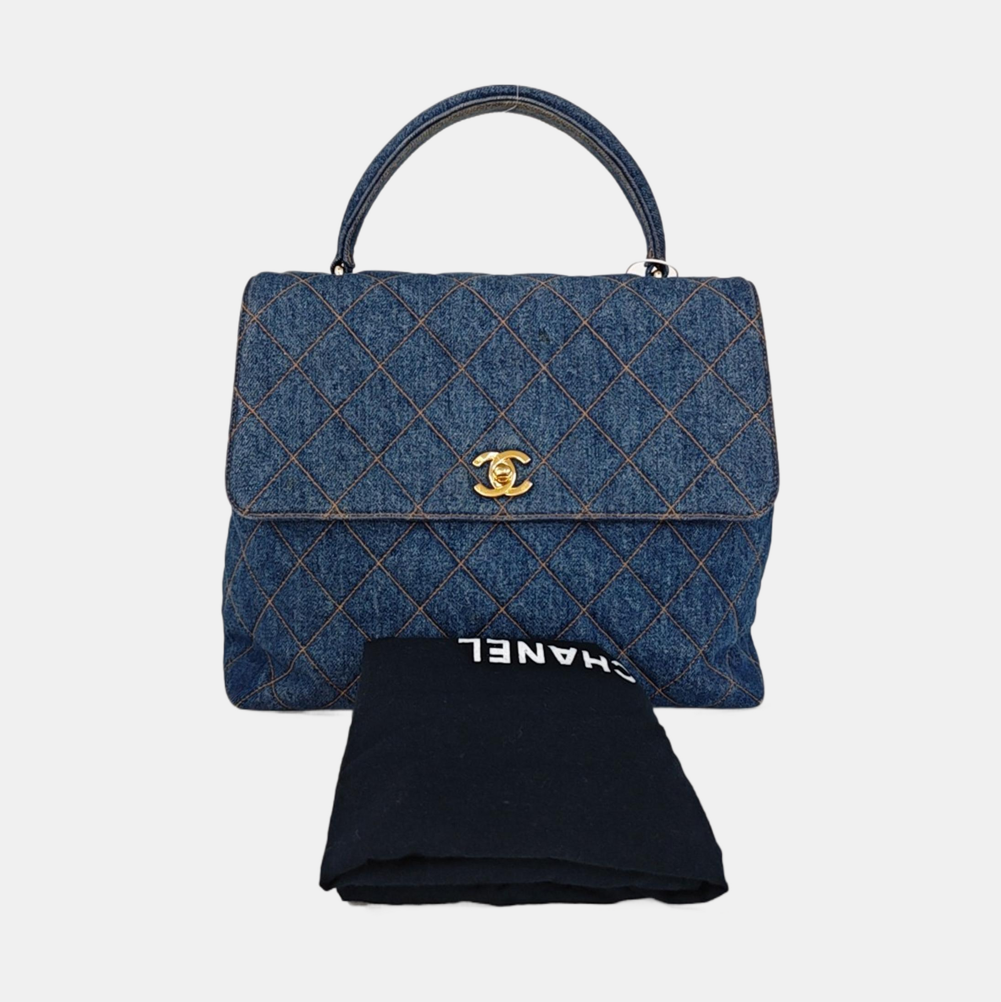 VINTAGE KELLY Quilted Denim Blue