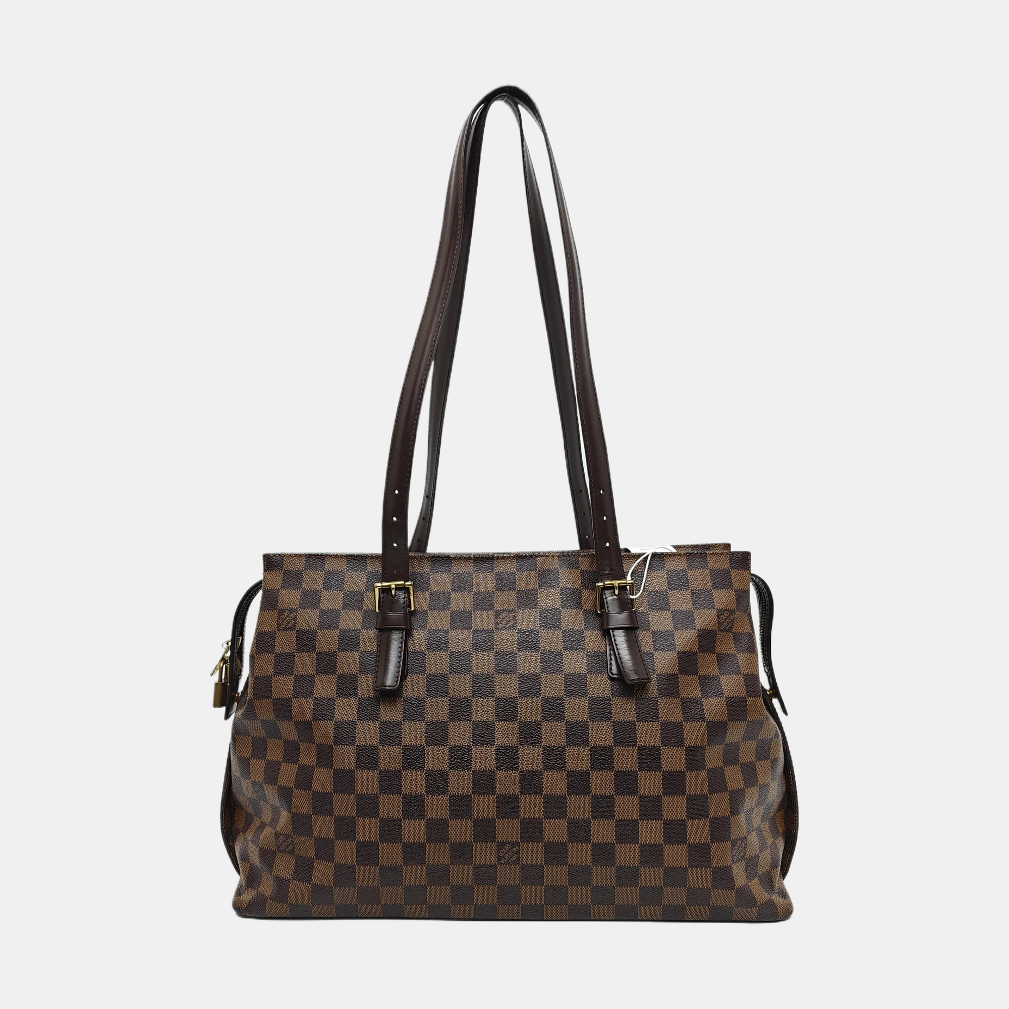 CHELSEA Damier Ebene Coated Canvas Brown