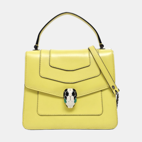 SERPENTI FOREVER Small Quilted Calfskin Yellow