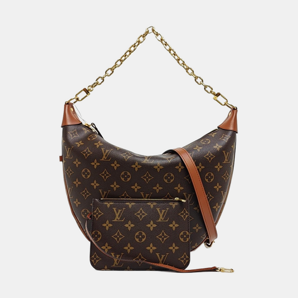 LOOP HOBO Monogram Coated Canvas Brown